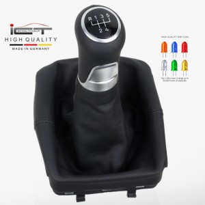 VW Polo 4 9N 9N2 9N3 pomo de la palanca de cambios Alcantara cuero funda