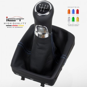 VW Polo 4 9N 9N2 9N3 pommeau de vitesse cuir et soufflet avec cadre de montage