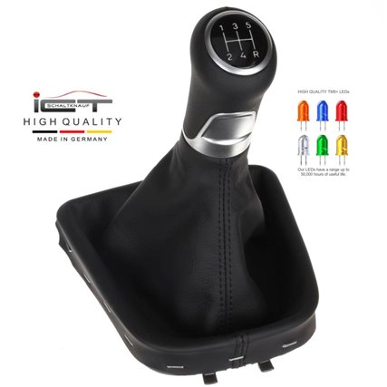 ict pomo de la palanca de cambios con costuras negras VW UP Seat Mii Skoda Citigo