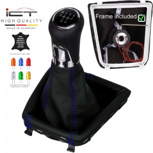 ict pommeau de vitesse avec coutures grises Skoda Superb 2 RS Typ 3T Facelift