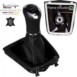 ict pomo de la palanca de cambios con costuras grises Skoda Superb 2 RS Typ 3T Facelift