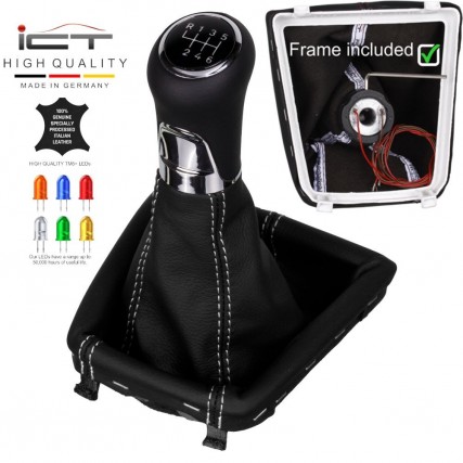 Skoda Superb 2 RS Typ 3T Facelift shift gear knob boot gaiter cover Alcantara leather