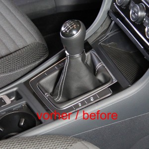 Pomo de palanca de cambios de coche para VW Golf 7 A7 MK7 GTI GTD  2013-2018, accesorios de automóvil de cuero de 5/6 velocidades, perilla de  palanca