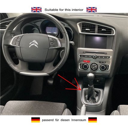 ict pomello del cambio con cuciture rosse Citroen C4 Picasso II DA DE DD B7 NC