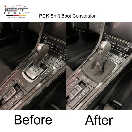 Porsche PDK Boxster Cayman Spyder Alcantara deri vites topuzu ve körük