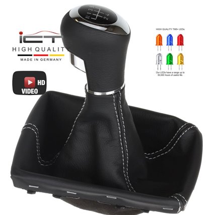 ict pomello del cambio con cuciture grigie Opel Astra H GTC TwinTop OPC