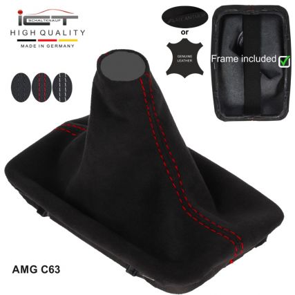 Mercedes W204 AMG C63 (2012-2015) shift gear knob boot gaiter cover Alcantara leather