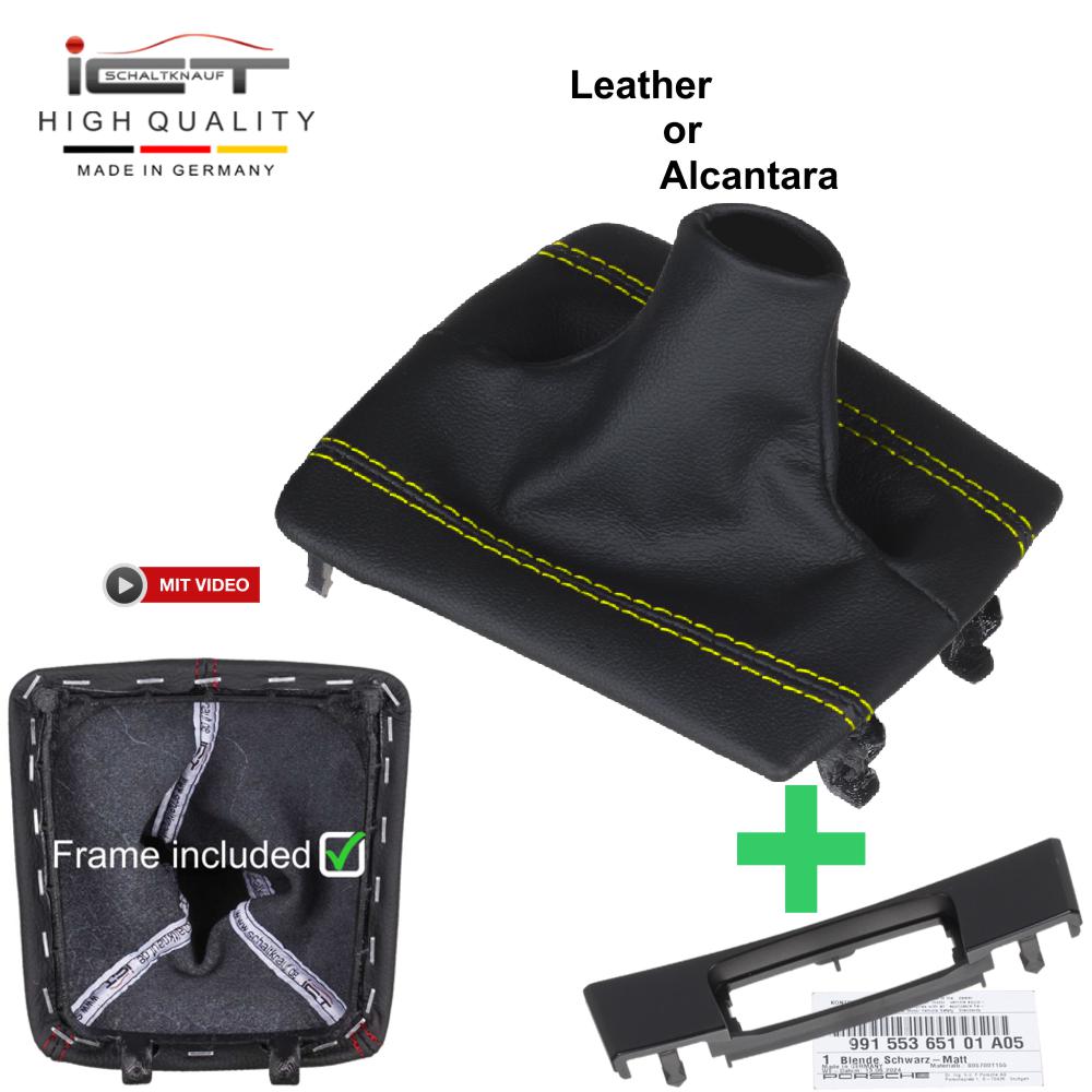 Porsche PDK GT3 Style Boxster Cayman Spyder 718 911 991 981 982 pomo de la palanca de cambios Alcantara cuero funda