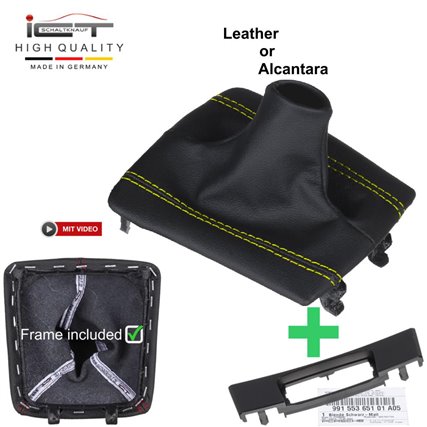 Porsche PDK GT3 Style Boxster Cayman Spyder 718 911 991 981 982 pommeau de vitesse soufflet cuir Alcantara