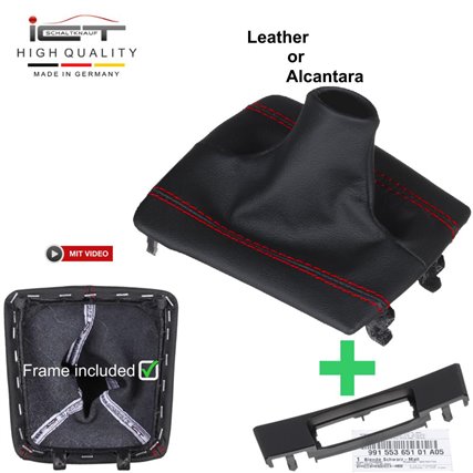 Porsche PDK GT3 Style Boxster Cayman Spyder 718 911 991 981 982 deri vites topuzu ve körük montaj çerçevesi