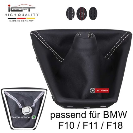 BMW F10, F11, F18 (2010-2017) pomo de la palanca de cambios Alcantara cuero funda