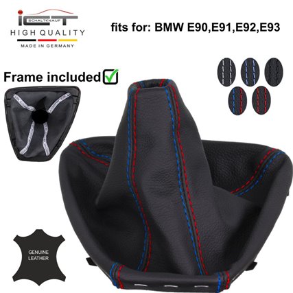 BMW E90 E91 E92 E93 (2007-2013) pomo de la palanca de cambios Alcantara cuero funda