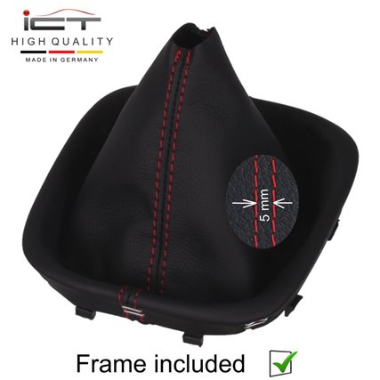 VW Golf 5 Golf 6 Eos Scirocco 3 MK5 MK6 (2003-2015) Schaltknauf Schaltsack leder schaltmanschette mit rahmen