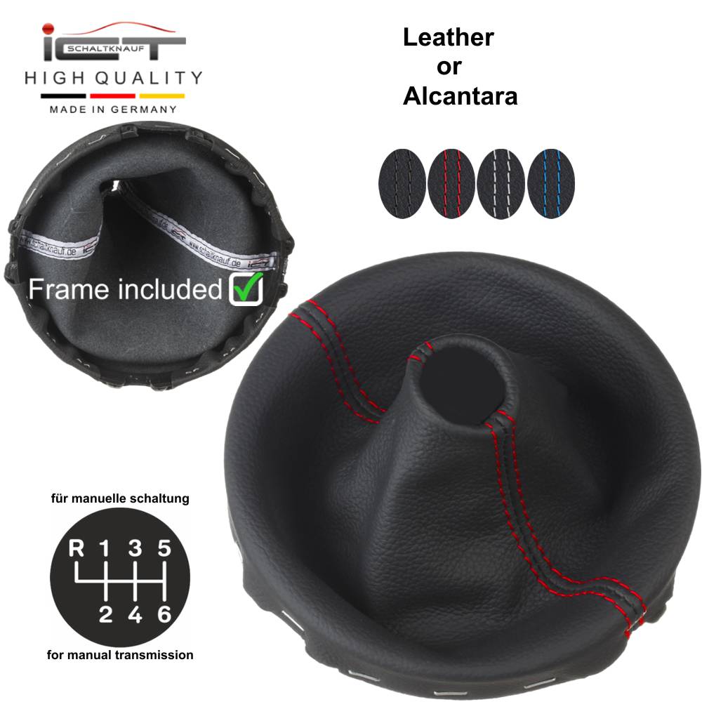 VW Bus T5 (2003–2015) Transporter Caravelle Multivan California pomo de la palanca de cambios Alcantara cuero funda