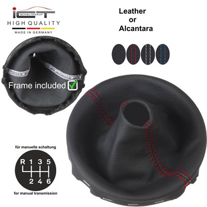 VW Bus T5 (2003–2015) Transporter Caravelle Multivan California manopla de câmbio Alcantara couro coifa