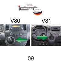 VW Bus T5 (2003–2015) Transporter Caravelle Multivan California schaltmanschette unten ansicht mit kabel