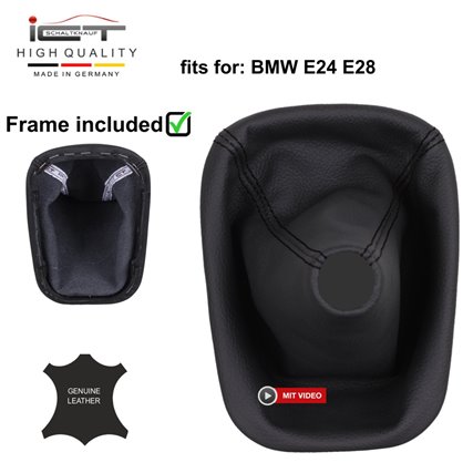 BMW Serie 5 BMW E28 (81-87) E24 (82-89) pomo de la palanca de cambios de cuero funda marco de montaje