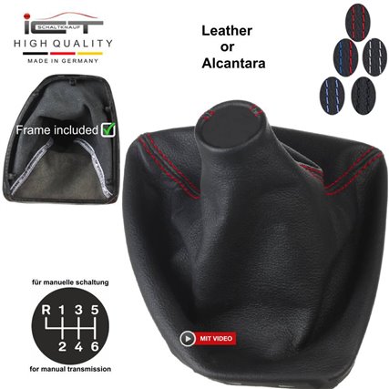 BMW Serie 5 E60 E61 Touring Facelift (2003-2010) pomo de la palanca de cambios de cuero funda marco de montaje BMW Serie 5 E60 E61 Touring Facelift (2003-2010) pomo de la palanca de cambios de cuero funda marco de montaje