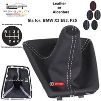 BMW X Series X3 E83 F25 (2004-2017) pommeau de vitesse soufflet cuir Alcantara