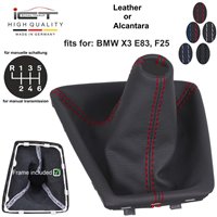 BMW X Series X3 E83 F25 (2004-2017) pommeau de vitesse cuir et soufflet avec cadre de montage