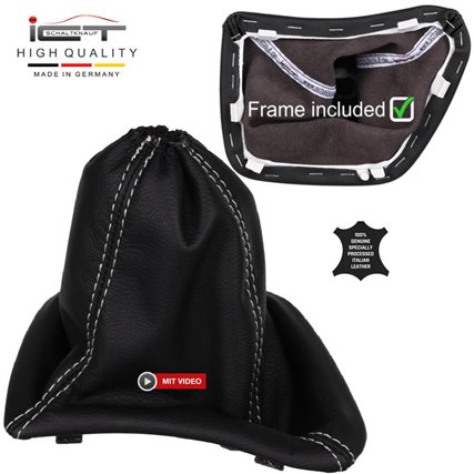 Mercedes Sprinter W906 VW Crafter 2E C1 (2006-2018) pomo de la palanca de cambios de cuero funda marco de montaje