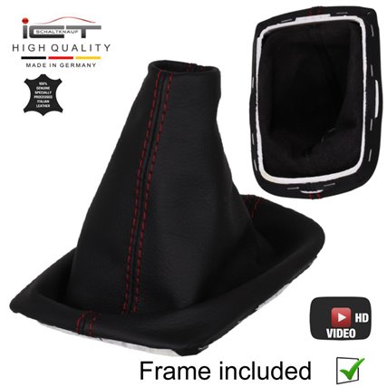 Volvo C30 C70 S40 V50 (2004-2013) pomello del cambio pelle e cuffia con telaio di montaggio