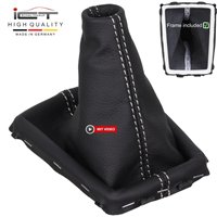 Volvo V70, S60, V60, XC70, S80 (2007-2015) pommeau de vitesse cuir et soufflet avec cadre de montage