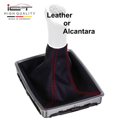 VW Bus T5 (2003–2015) Transporter Caravelle Multivan California pomo de la palanca de cambios de cuero funda marco de montaje