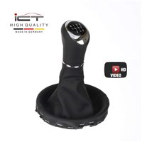 ict pomello del cambio con cuciture nere VW Bus T5 2003–2015 Transporter Caravelle Multivan California