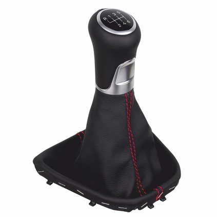 ict pommeau de vitesse avec coutures rouges VW Caddy Typ 2K 2C