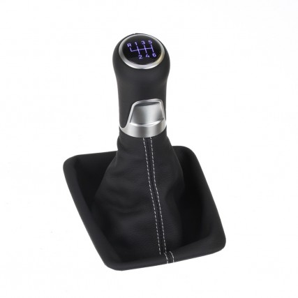 ict pommeau de vitesse avec coutures noires VW Sharan 2 Typ 7N