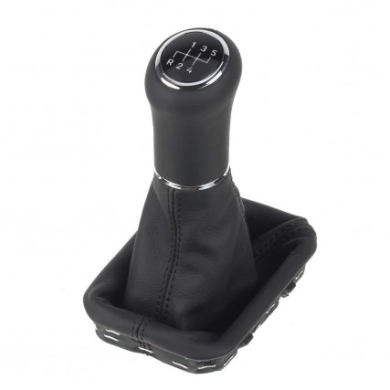Pommeau De Levier De Vitesse Pour Mercedes Classe C/E/S - 5 Vitesses, Noir, En Plastique Et Cuir